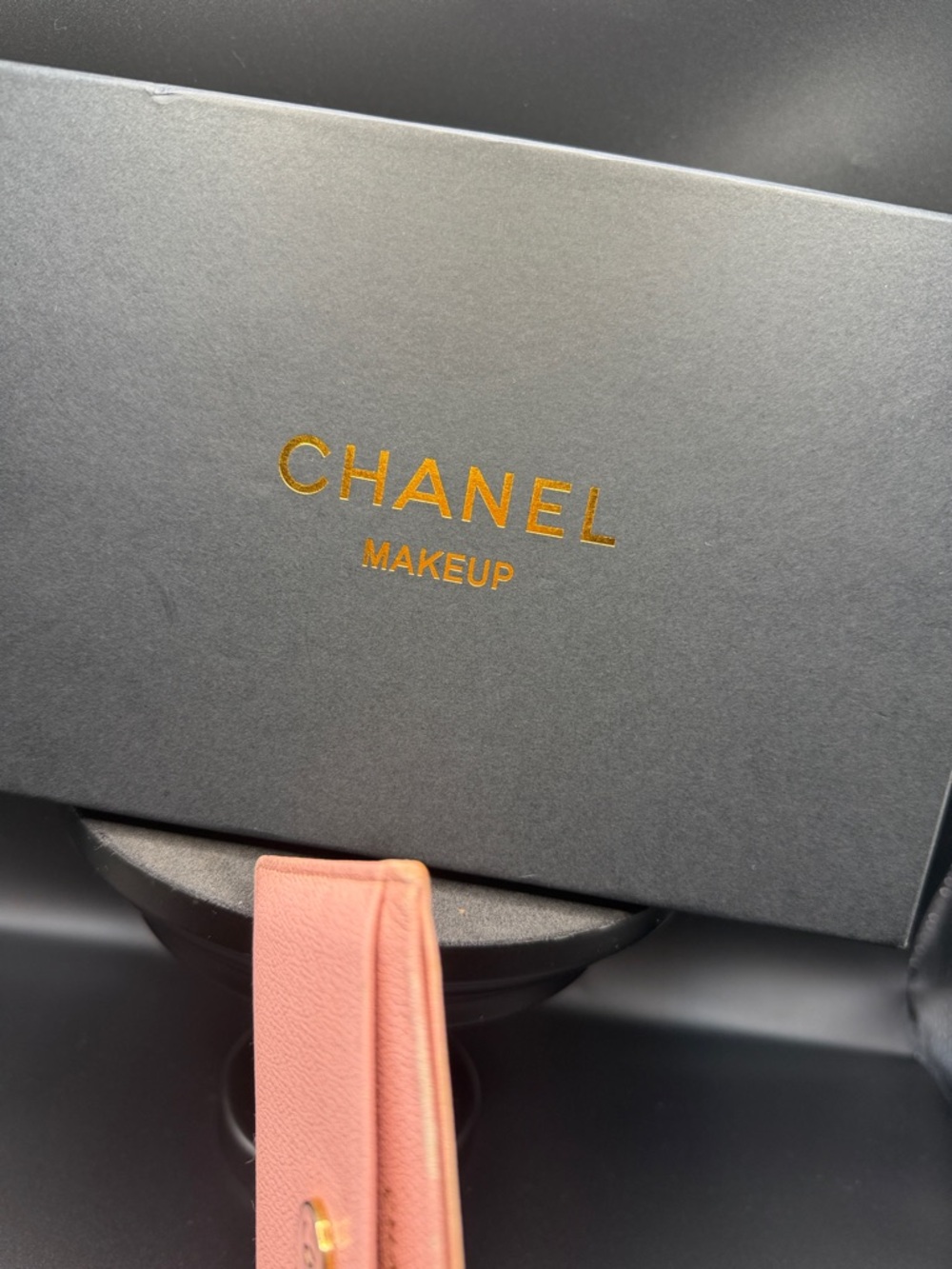 CHANEL Peach Pink Card & Key Holder with CC Button - Picture 3 of 4